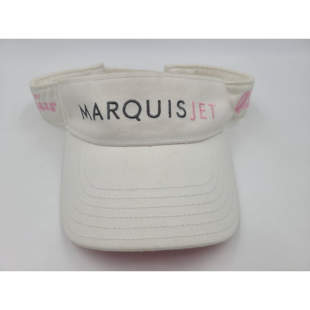 Women Marquis Jet QS Fleet by NetJets Sun Visor Adjustable Hat Cap White Pink